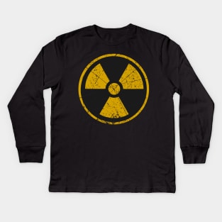 Radiation Warning Sign Vintage Kids Long Sleeve T-Shirt